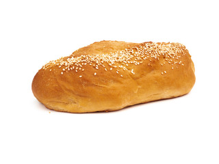 Loaf of bread on a white background