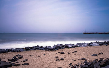Long Exposure photo of the promenade beach 