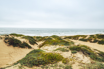 Fototapeta na wymiar Sand Dunes and Ocean View. Pacific Coast, California