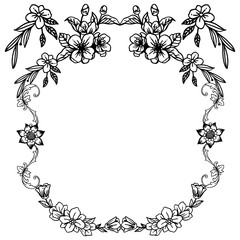 Pattern decorative of leaf floral frame, for modern greeting card. Vector