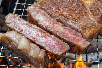 バーベキューの肉