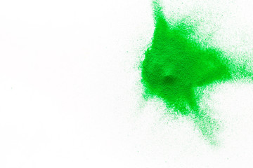 Abstract pattern with green sand texture on white background top view mockup