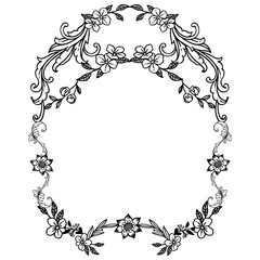 Decoration of invitation card, with leaves and flower frame element. Vector