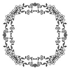 Decoration of invitation card, with leaves and flower frame element. Vector