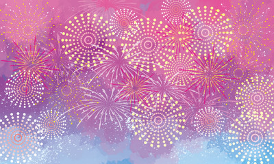 花火 打ち上げ花火 お祭り 夏 冬 スポーツ オリンピック 年中行事 スターマイン 開会式 閉会式 Wall Mural Okaka08