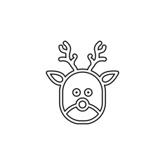 deer Icon xmas silhouette symbol, winter holiday