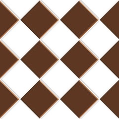 Abstract seamless pattern of brown white ceramic floor tiles.Design geometric mosaic texture for the decoration of the kitchen room, vector illustration