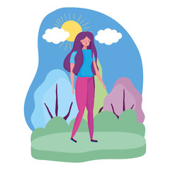 Isolated avatar woman vector design