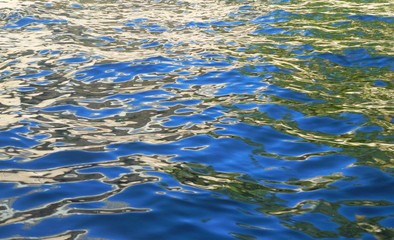 glare on the water,  blue water