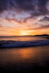 Fototapeta na wymiar wonderful sunset at the beach - TENERIFE 