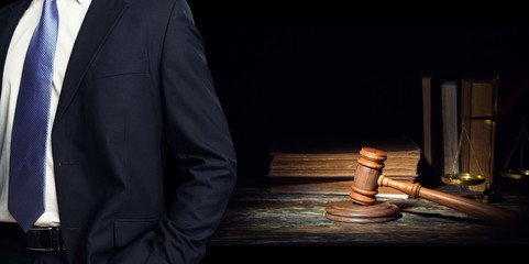 Business man in black suit