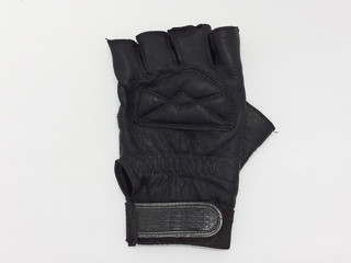 Naklejka premium Safety Bicycle or Bike Sport Glove for Flexible Human Hand Gestures in White Isolated Background