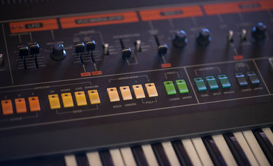 vintage synth in the studio 