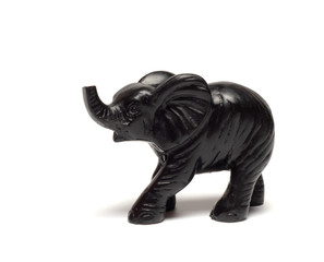 Fototapeta na wymiar black elephant figurine on a white background
