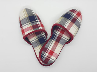 Beautiful Colorful Red Sandals Flip-Flop for Summer Beach or Home Footwear in White Isolated Background