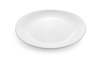 white plate ceramic on white background.