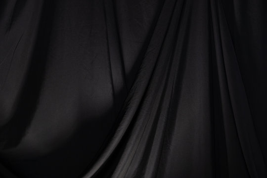 Premium Photo  Black product background room on dark curtain scene display  with luxury fabric backdrops