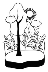 Isolated abstract and season tree design