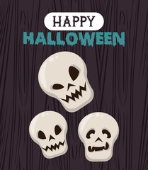 Happy halloween season card with cartoons