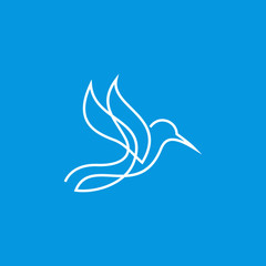 Hummingbird Logo Design Line Art Stock Vector © Jukyelabs
