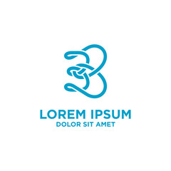 Monoline initial B logo design vector unique modern luxuryous for fashion