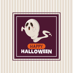 Happy halloween season card with cartoons