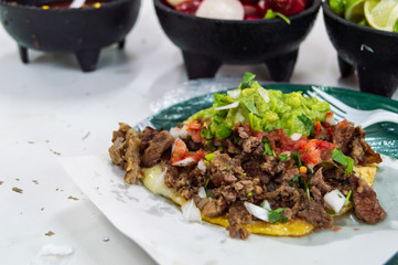 Grilled beef (carne asada) quesadilla