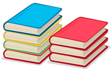 Color books for reading and school isolated