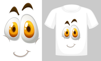 T-shirt design with graphic of happy face