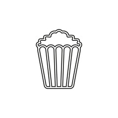 vector pop corn, popcorn box illustration isolated