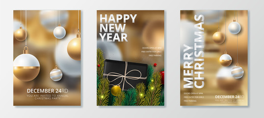 Happy NHappy New 2020 Year. Holiday poster template or festive party invitation design. Vector illustrationew 2020 Year. Holiday poster template or festive party invitation design. Vector illustration