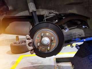 close up of dishbake of a car