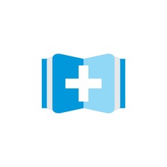 Medical Book 3D logo design vector
