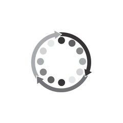 Circle with Recycle arrow logo design vector