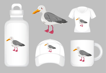 Many product design with pigeon graphic
