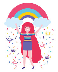 Woman supporting lgtbi march design