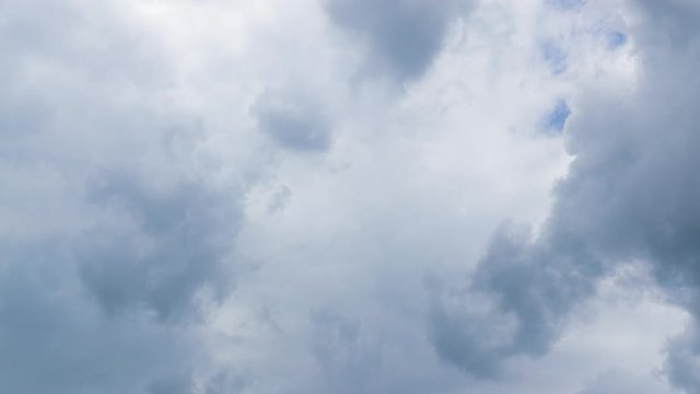 Timelapse of fast moving clouds on blue sky to dark shadow clouds captured during sunny day to late time captured in Czech Republic Europe super high resolution.