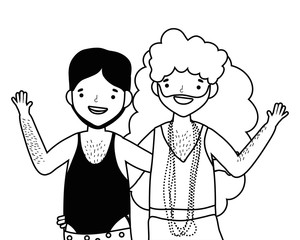 Men supporting lgtbi march design vector illustration