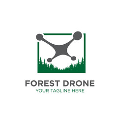 forest drone logo designs icon