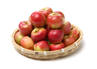 Red apples isolated on white background
