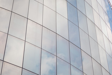 Blue glass of windows building