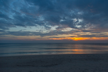 Siluette sunset at the beach