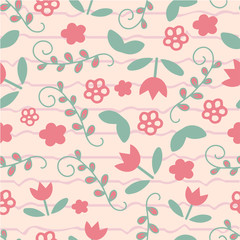 Cute flower seamless pattern background.