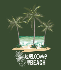 Welcome to the beach summer card
