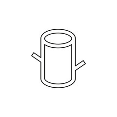 vector wood trunk illustration, cut tree stump