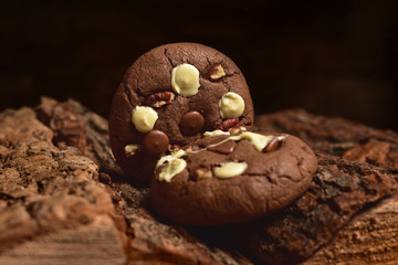 freshly baked chocolate chip cookies