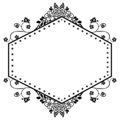 Template of flower frame, for design pattern of card. Vector