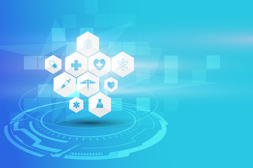 Fototapeta premium health care icon pattern medical innovation concept background design