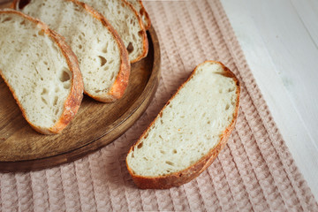 French bread. HOMEMADE BREAD ON WHEAT SOURDOUGH