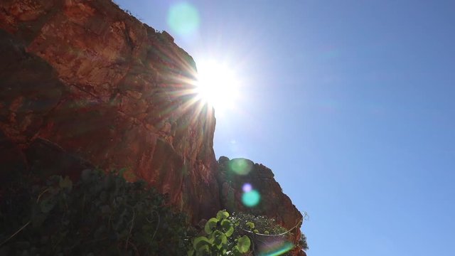 Sunny outback Australia gorge landscape in summer